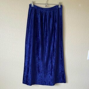 Vtg Y2K Velour Ribbed Midi Maxi Skirt L Purple Velvet Burnout Whimsigoth Fairy
